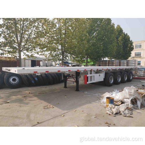 Container Flatbed Semitrailer 4 axles flatbed container trailer Supplier